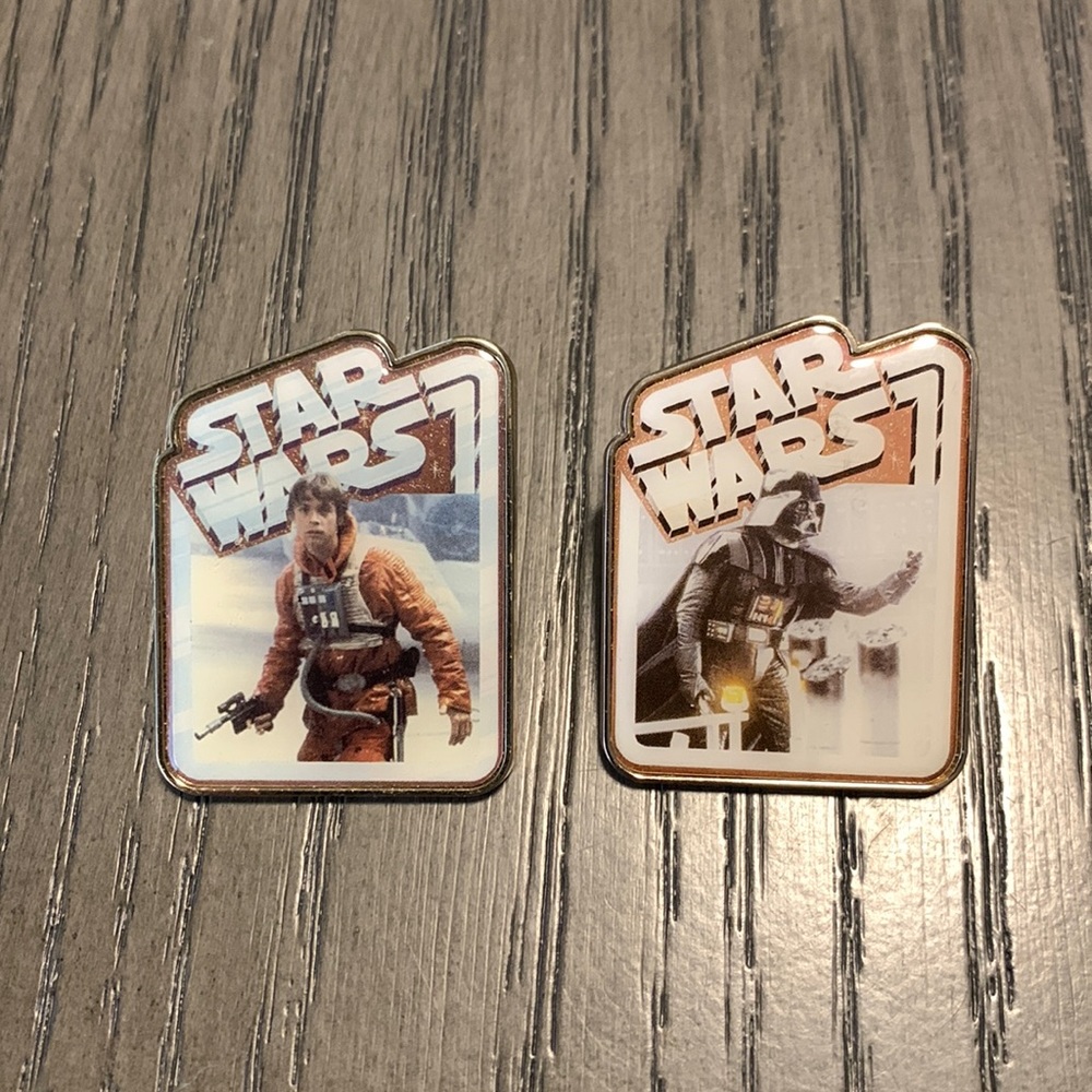 Disney Star Wars collectable pins - Darth Vader and Luke Skywalker